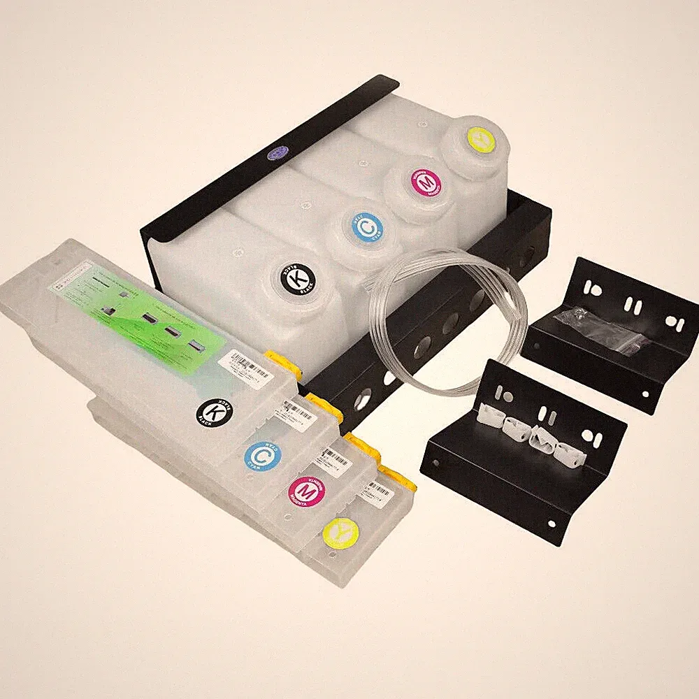4 Bottles, 4 Cartridge Continuous Bulk Ink System CISS for Roland Inkjet Printer