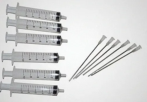 6 pcs 10ml Syringe & 6 XTRA LONG 4" Blunt Needles for Ink Cartridge & CIS Refill