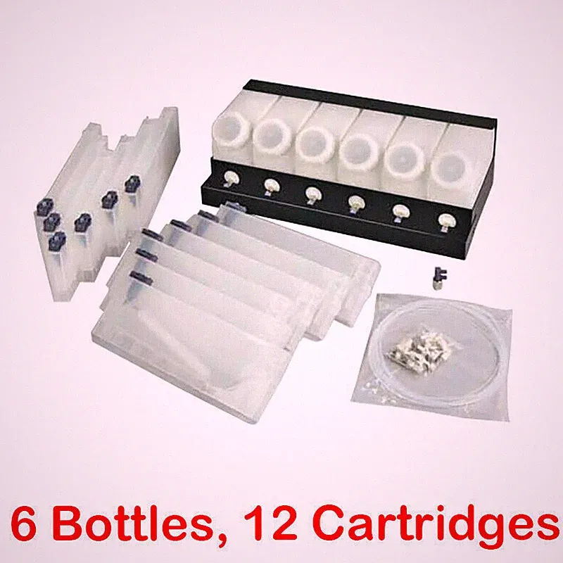 Continuous Bulk Ink Supply System CISS For Roland--6 Bottles, 12 Cartridges New
