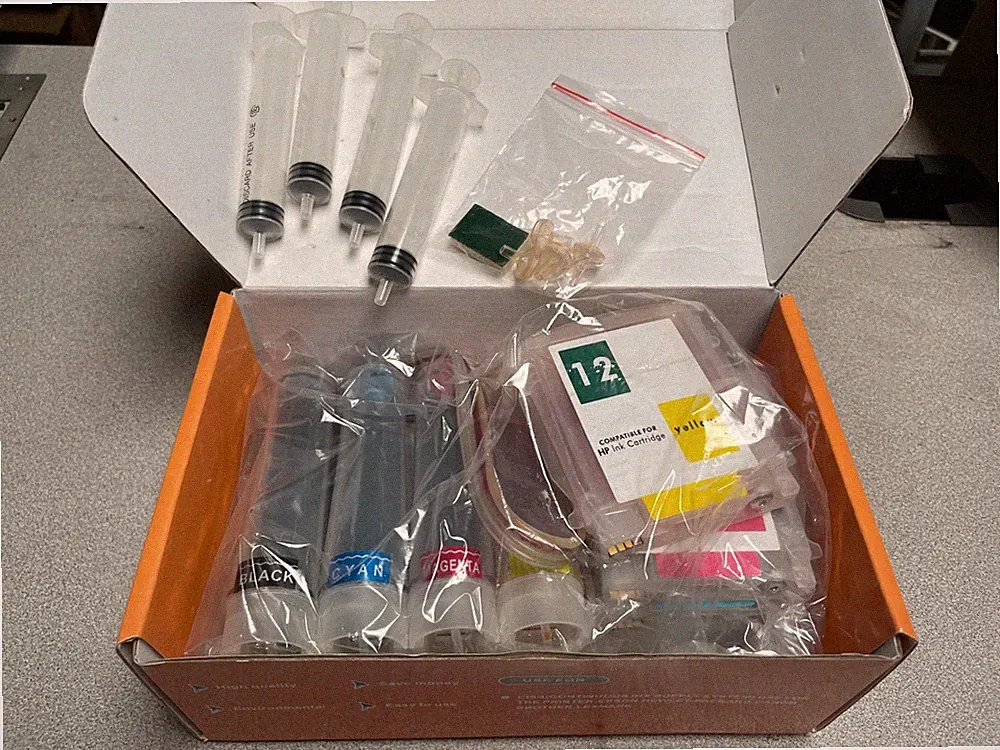 Continuous Ink Supply System Business Inkjet 3000 with ink/chip Bulk 15 pack