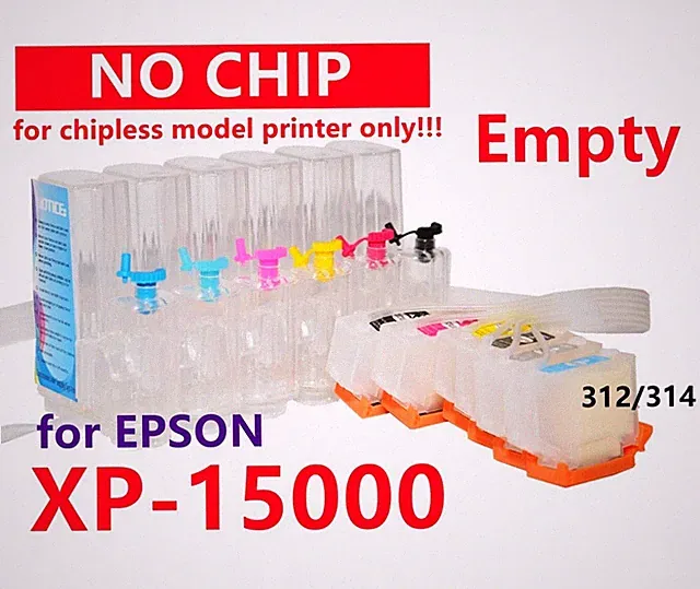 NO-CHIP CIS CISS Ink System for XP-15000 Printer T314 314 cartridge chipless