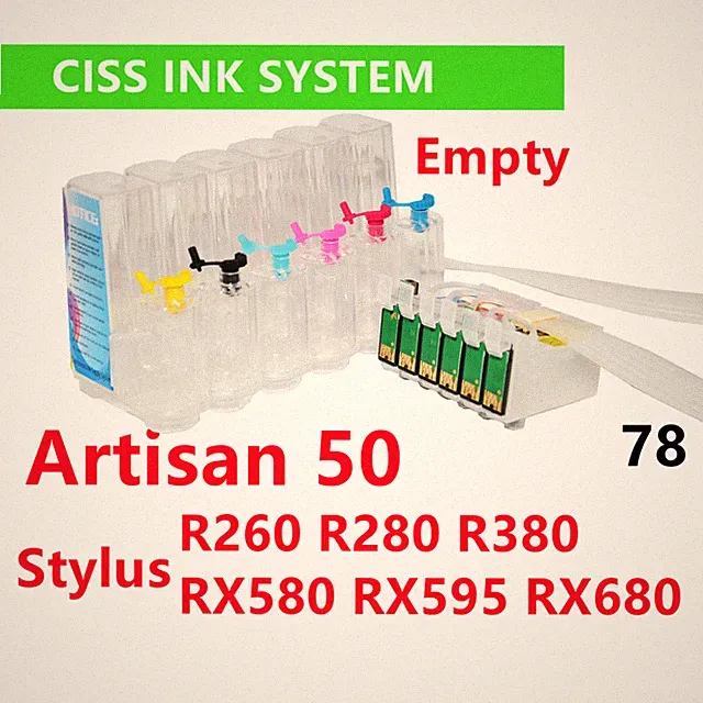 refillable CIS CISS ink system Artisan 50 Stylus R280 RX580 RX595 RX680 T078 78